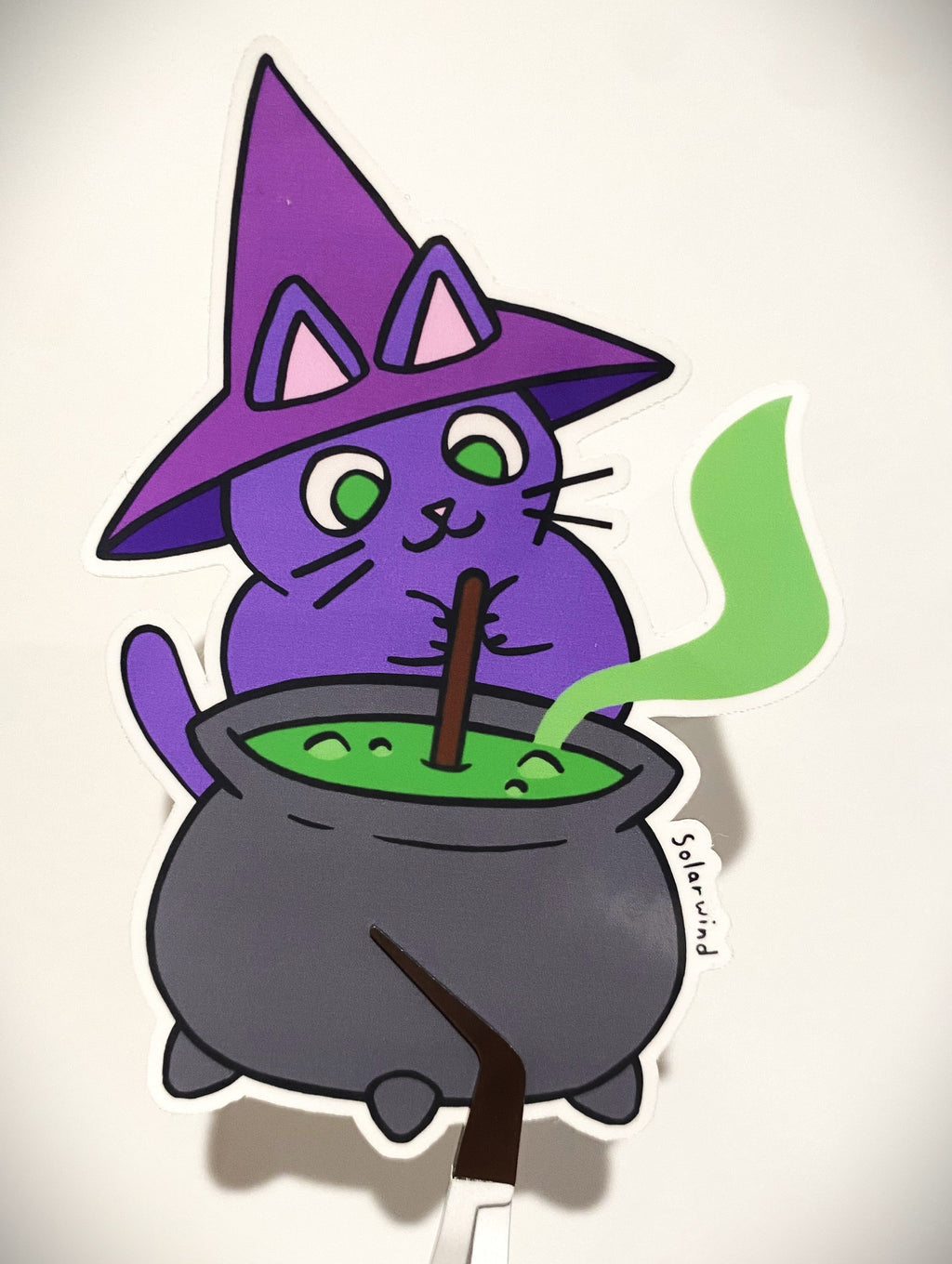 Cat In A Witch Hat vinyl sticker