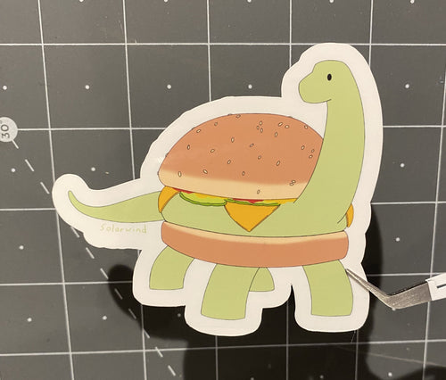 Burger Saurus vinyl sticker