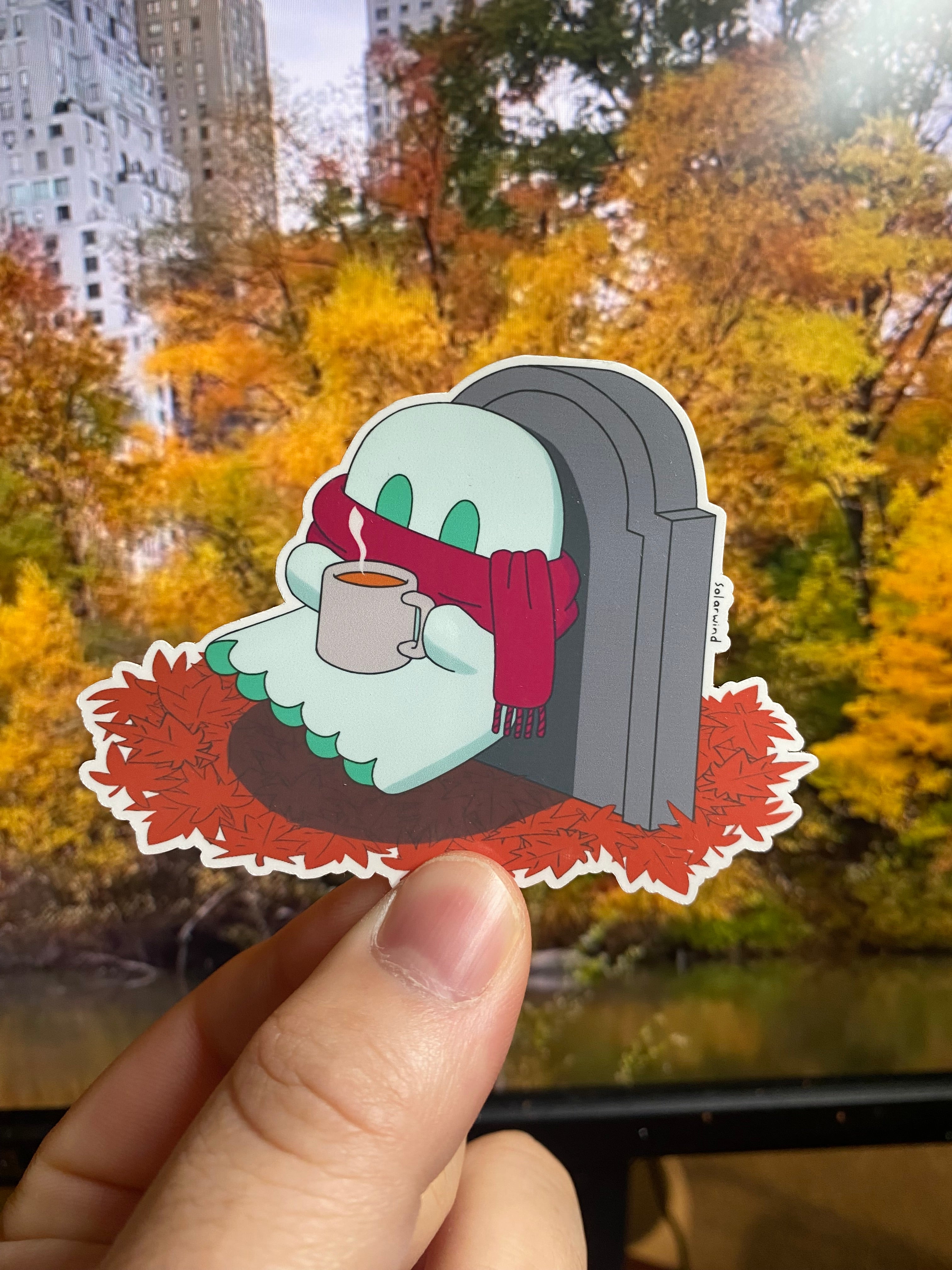 Comfy Ghost vinyl sticker