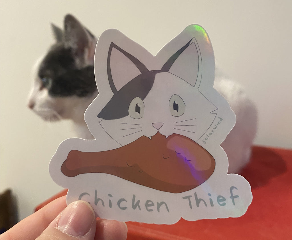 Chicken Thief holographic vinyl sticker