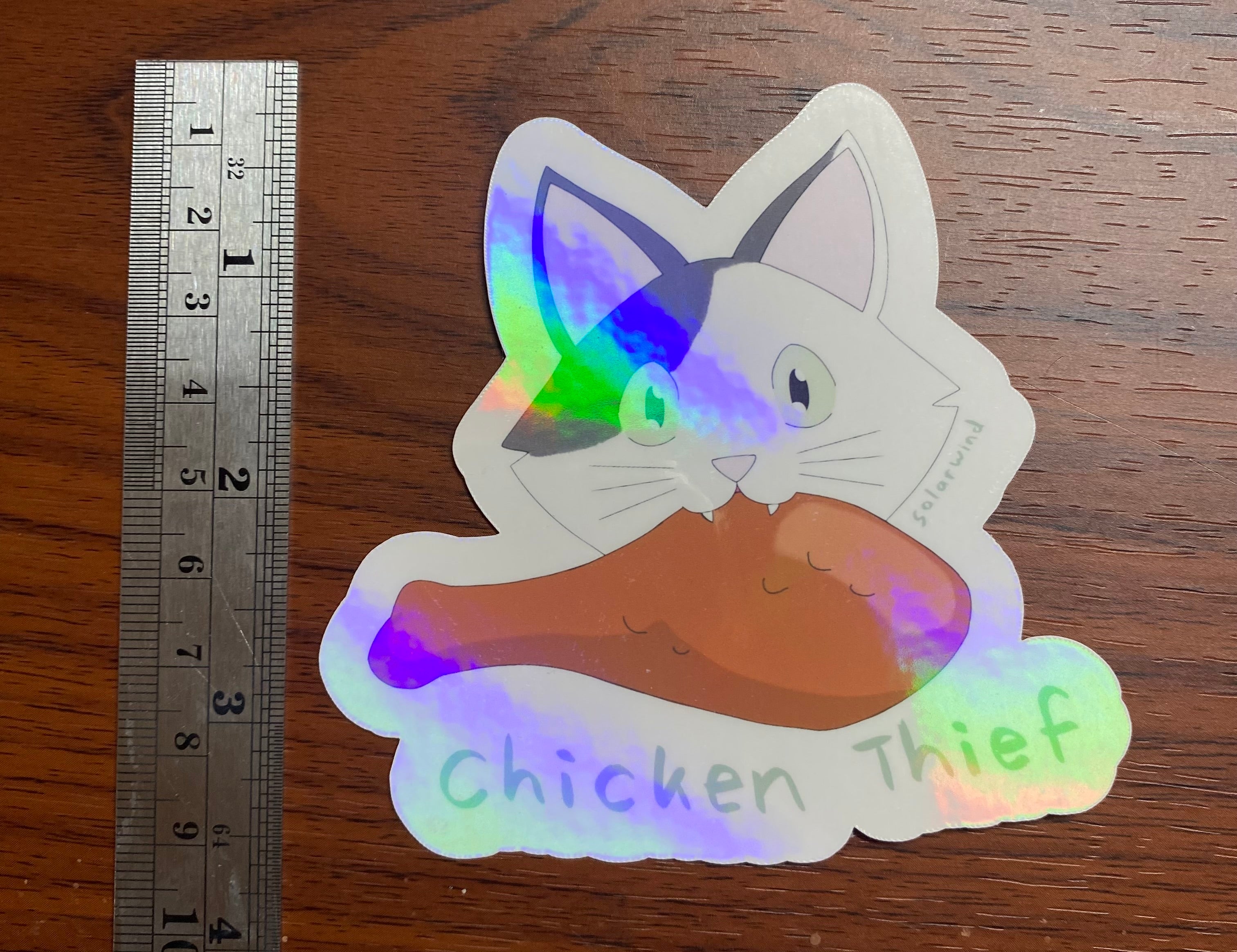 Chicken Thief holographic vinyl sticker